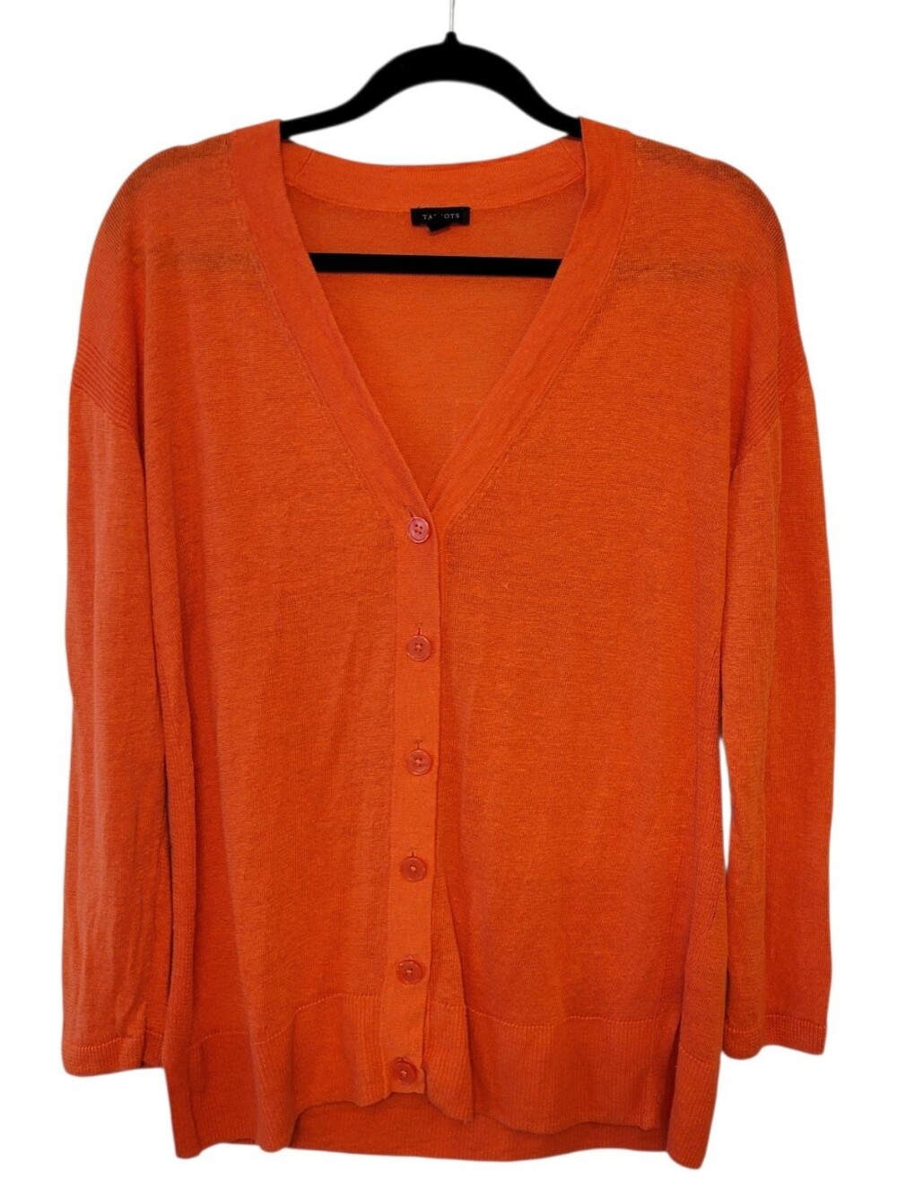 Talbots Orange Linen Cardigan Sweater Size Medium